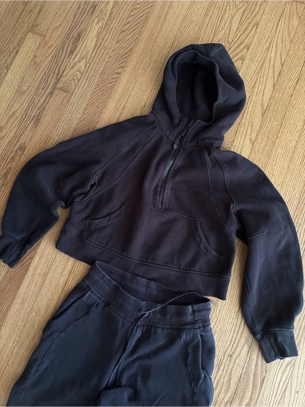 LuluLemon Scuba Set Jogger Pants Black Half-Zip Hoodie Pullover - Women